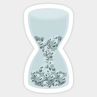 Time Is Running Out (Skulls In An Hourglass) Sticker